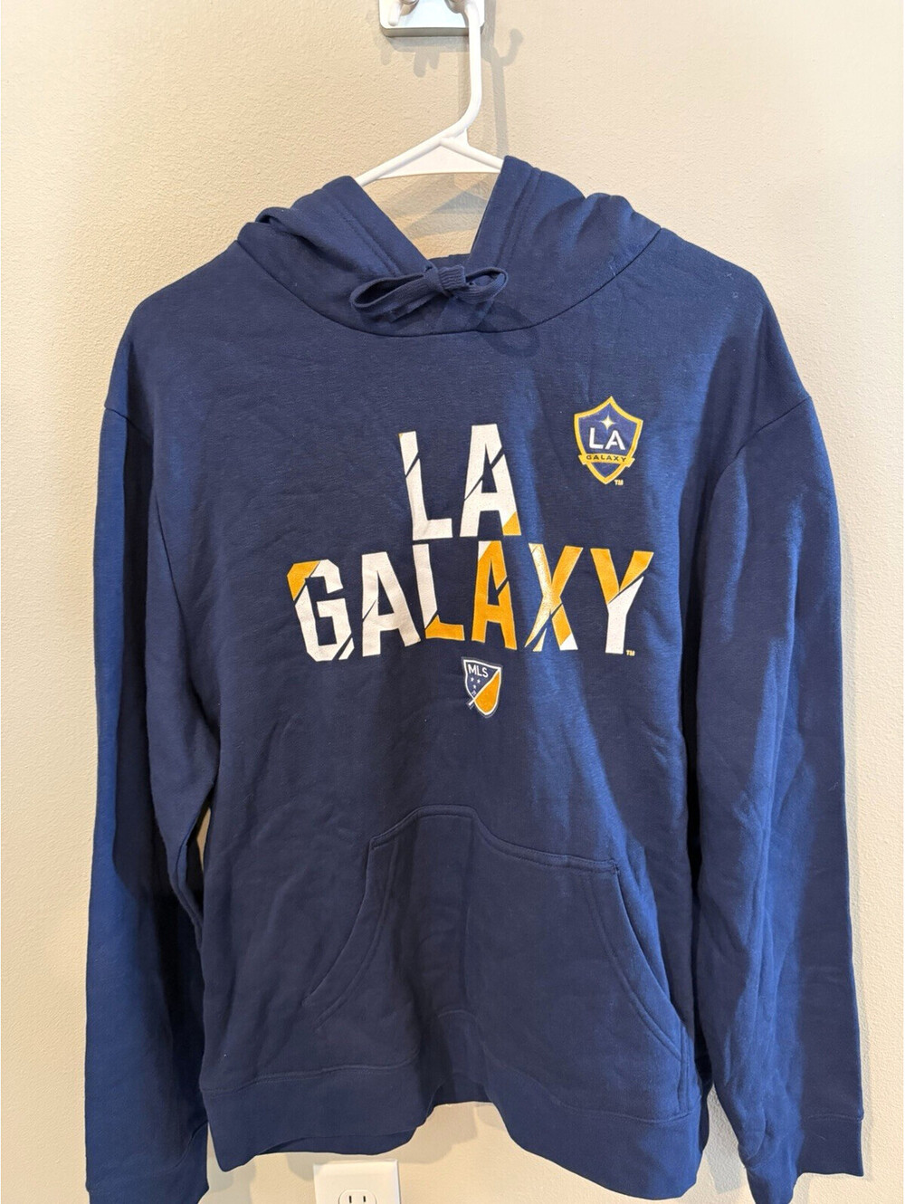 Fanatics LA Galaxy MLS Blue Pullover Hoodie Sweatshirt Size L/G